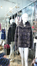 Load image into Gallery viewer, Mink Fur Jacket Hard to Find Gorgeous Shade of Blue Purple
