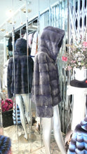 Load image into Gallery viewer, Mink Fur Jacket Hard to Find Gorgeous Shade of Blue Purple
