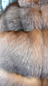 Crystal Fox Fur Vest Beautiful Natural Shade Golden Shade Wide Tiers