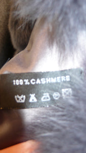 NEW SALE PRICE! Dark Grey Graphite CASHMERE CAPE with Matching Fox Trim & Detachable Hood New Spring Price!