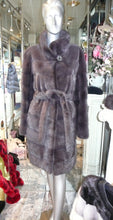 Load image into Gallery viewer, Graphite Silver Grey MINK FUR Stroller with Belt BIG SALE!!!!!
