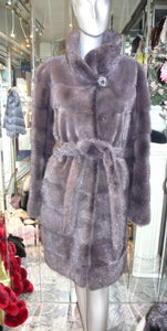Graphite Silver Grey MINK FUR Stroller with Belt BIG SALE!!!!!