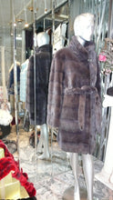 Load image into Gallery viewer, Graphite Silver Grey MINK FUR Stroller with Belt BIG SALE!!!!!
