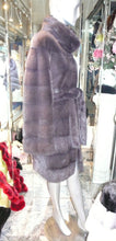 Load image into Gallery viewer, Graphite Silver Grey MINK FUR Stroller with Belt BIG SALE!!!!!
