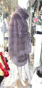 Graphite Silver Grey MINK FUR Stroller with Belt BIG SALE!!!!!