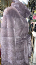 Load image into Gallery viewer, Graphite Silver Grey MINK FUR Stroller with Belt BIG SALE!!!!!

