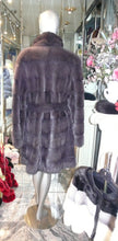 Load image into Gallery viewer, Graphite Silver Grey MINK FUR Stroller with Belt BIG SALE!!!!!
