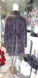 Graphite Silver Grey MINK FUR Stroller with Belt BIG SALE!!!!!