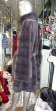Load image into Gallery viewer, Graphite Silver Grey MINK FUR Stroller with Belt BIG SALE!!!!!

