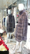 Load image into Gallery viewer, Graphite Silver Grey MINK FUR Stroller with Belt BIG SALE!!!!!
