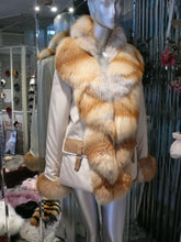 Load image into Gallery viewer, SIMONETTA RAVIZZA Stroller Coat with Golden Island Fox Fur Tuxedo Front Collar

