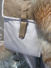 Load image into Gallery viewer, SIMONETTA RAVIZZA Stroller Coat with Golden Island Fox Fur Tuxedo Front Collar
