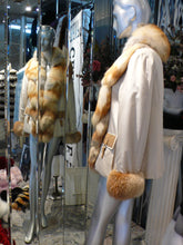 Load image into Gallery viewer, SIMONETTA RAVIZZA Stroller Coat with Golden Island Fox Fur Tuxedo Front Collar
