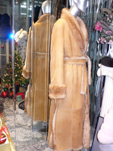 Load image into Gallery viewer, Warm Genuine Shearling Fur Coat Rust Tan ITALY--Shasa Designer
