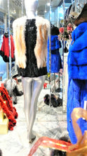 Load image into Gallery viewer, Black SWAKARA Fur Vest with Red Fox Fur Front Back Trim PREMIER FURS
