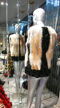 Load image into Gallery viewer, Black SWAKARA Fur Vest with Red Fox Fur Front Back Trim PREMIER FURS
