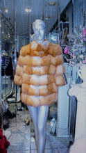 Load image into Gallery viewer, Natural RED FOX FUR Stroller Coat Horizontal Design Modern Youthful Warm
