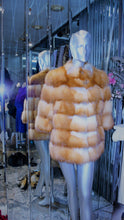 Load image into Gallery viewer, Natural RED FOX FUR Stroller Coat Horizontal Design Modern Youthful Warm
