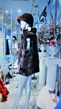 Load image into Gallery viewer, Mink Vest Fur Vest with Capped Shoulder Line Two Tone Dark Graphite Lavender Made in USA
