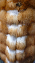 Load image into Gallery viewer, Natural RED FOX FUR Stroller Coat Horizontal Design Modern Youthful Warm
