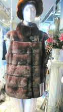 Load image into Gallery viewer, Mink Vest Fur Vest with Capped Shoulder Line Two Tone Dark Graphite Lavender Made in USA
