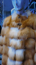 Load image into Gallery viewer, Natural RED FOX FUR Stroller Coat Horizontal Design Modern Youthful Warm
