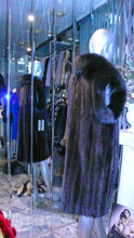 Load image into Gallery viewer, Ranch Mink Fur Long Vest with Black Fox Fur Tuxedo and Trim
