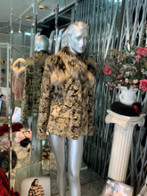 Load image into Gallery viewer, Unique Swakara Lamb Fur Jacket with Fox Fur Attached Collar
